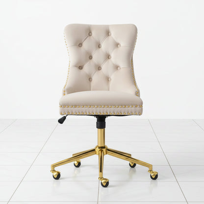 Beige office chair complete view