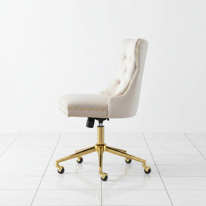 Beige office chair with swivel base