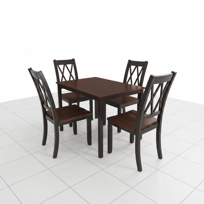 Black espresso dining chair set front view