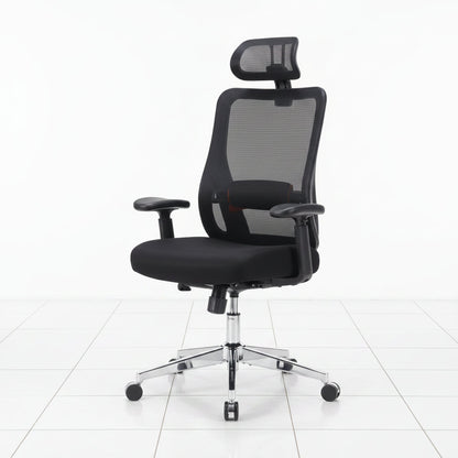 Black high back mesh office chair