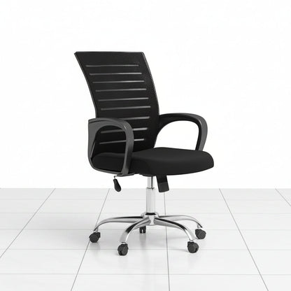 Black office chair with metal frame ZM-032