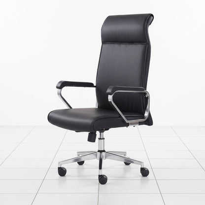 Black swivel office chair ZM-032 side view
