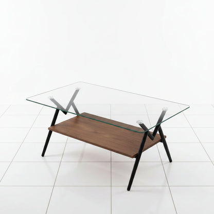 Glass coffee table with polished edges