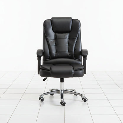 Leather office chair recliner front view