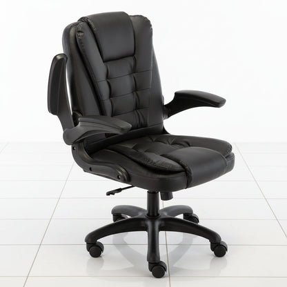 Leather office chair side angle