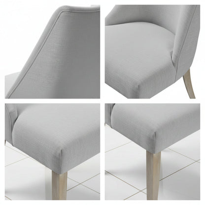 Light grey dining chair seat detail