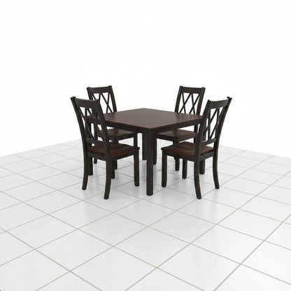Rectangular dining table with four chair set