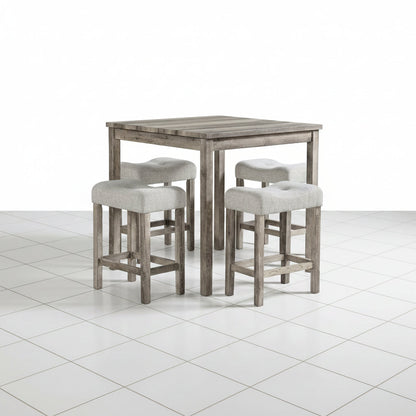 Brown dining table set with wood look finish